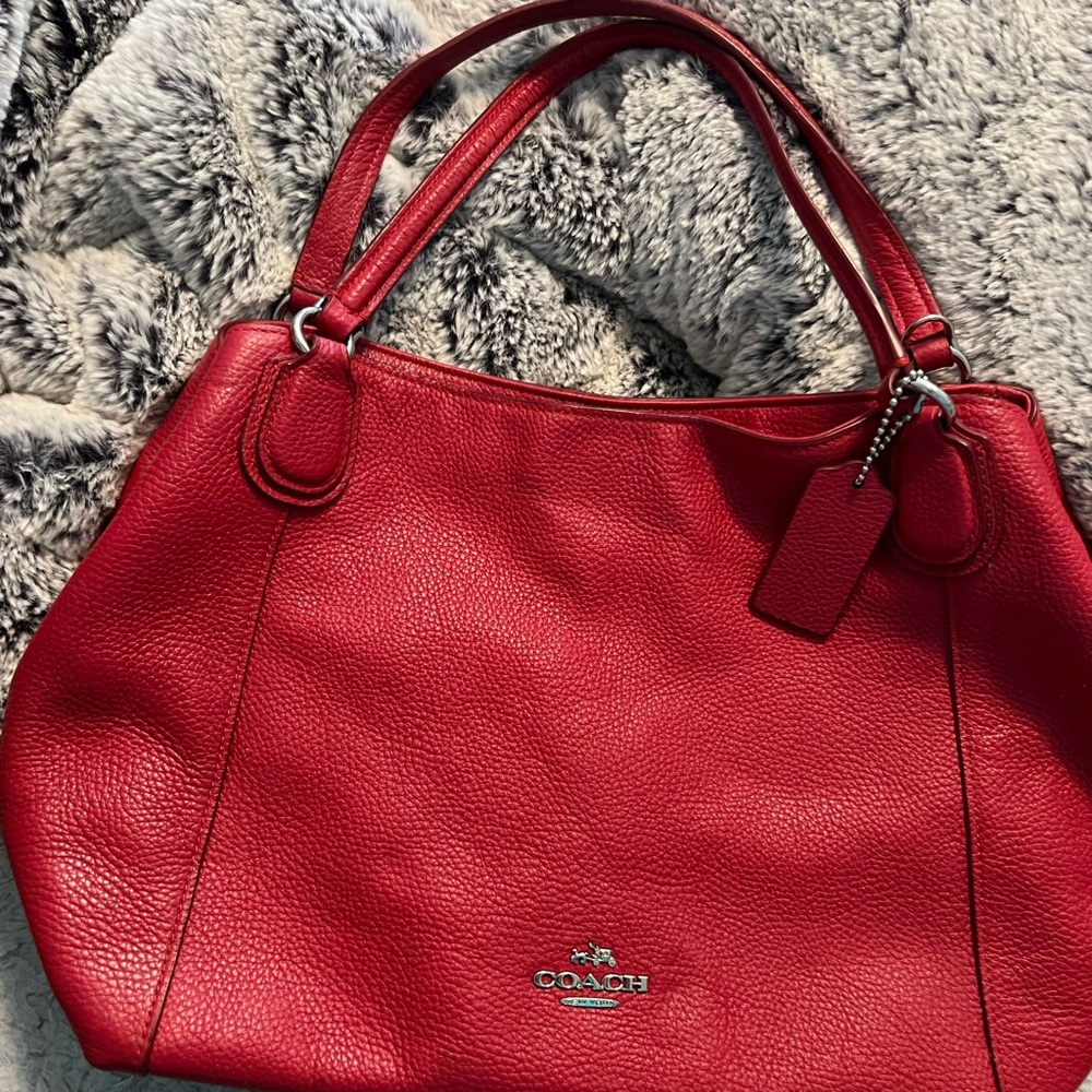 Coach Red Leather Women's Bag